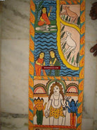 296 Vintage Bengal Pattua Painting Scroll-WOVENSOULS-Antique-Vintage-Textiles-Art-Decor