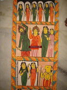 296 Vintage Bengal Pattua Painting Scroll-WOVENSOULS-Antique-Vintage-Textiles-Art-Decor