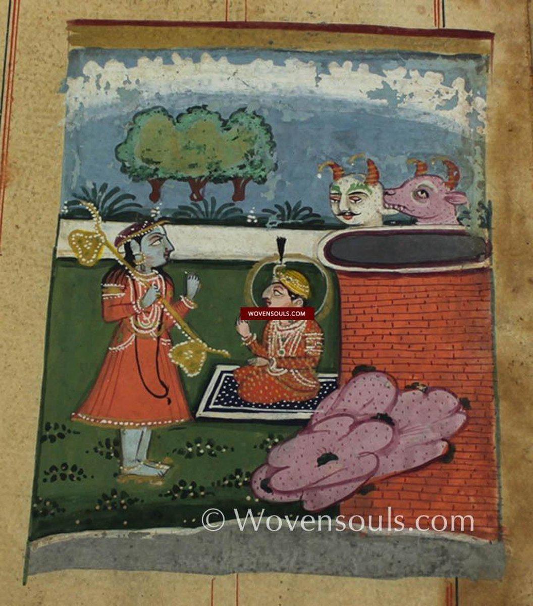 297 Two folios with Illuminated paintings from Akbar's "Religion of God" Manuscript-WOVENSOULS-Antique-Vintage-Textiles-Art-Decor