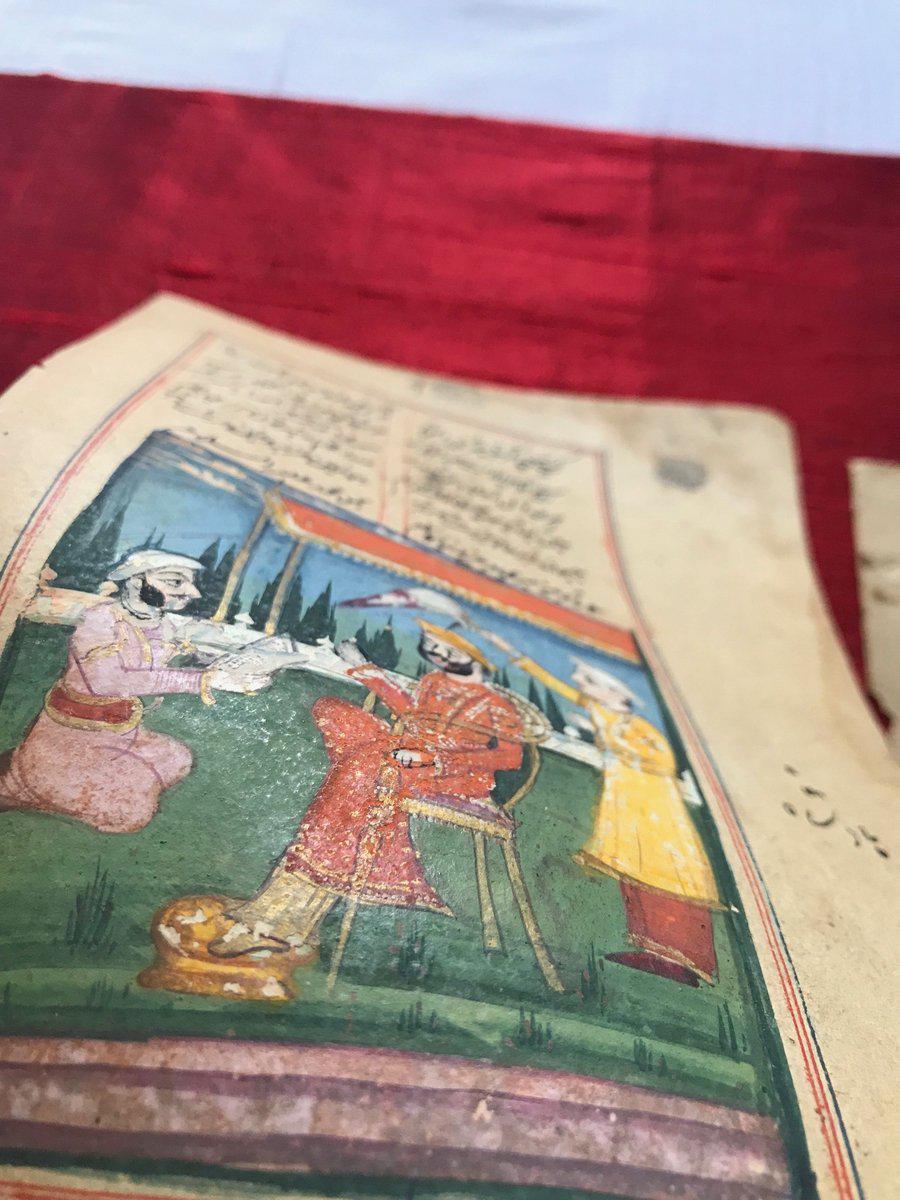 297 Two folios with Illuminated paintings from Akbar's "Religion of God" Manuscript-WOVENSOULS-Antique-Vintage-Textiles-Art-Decor