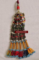 303 Pair of Folk Art Ornaments with Cloves and Beads-WOVENSOULS-Antique-Vintage-Textiles-Art-Decor