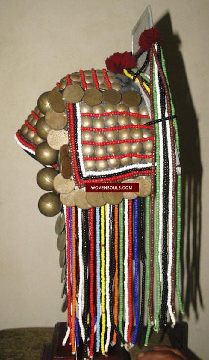 307 Vintage Akha Head Dress Signature of Identity-WOVENSOULS-Antique-Vintage-Textiles-Art-Decor