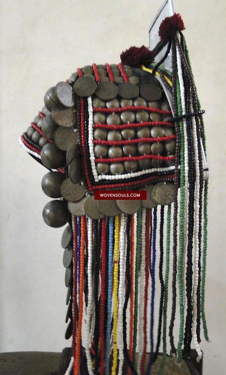 307 Vintage Akha Head Dress Signature of Identity-WOVENSOULS-Antique-Vintage-Textiles-Art-Decor