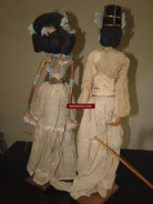 308 Pair - Old Majapahit Puppets Indonesia Folk Art-WOVENSOULS-Antique-Vintage-Textiles-Art-Decor