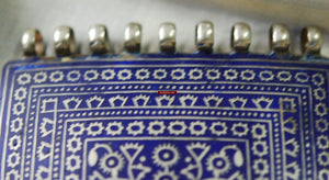 319 SOLD Old Multan Silver Pendant with Blue Enamel-WOVENSOULS-Antique-Vintage-Textiles-Art-Decor