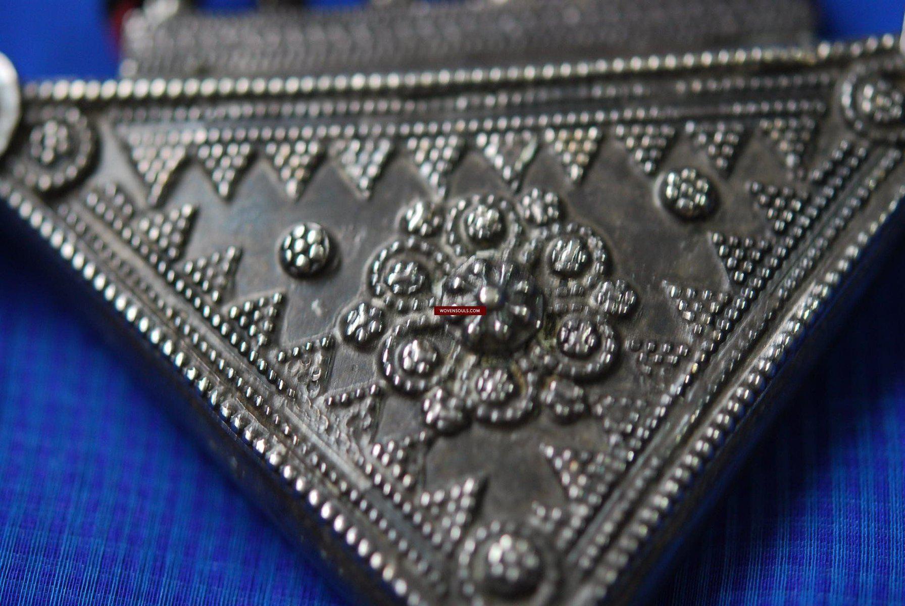 327 Silver Trifold Amulet-WOVENSOULS-Antique-Vintage-Textiles-Art-Decor