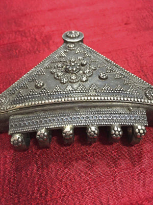 327 Silver Trifold Amulet-WOVENSOULS-Antique-Vintage-Textiles-Art-Decor