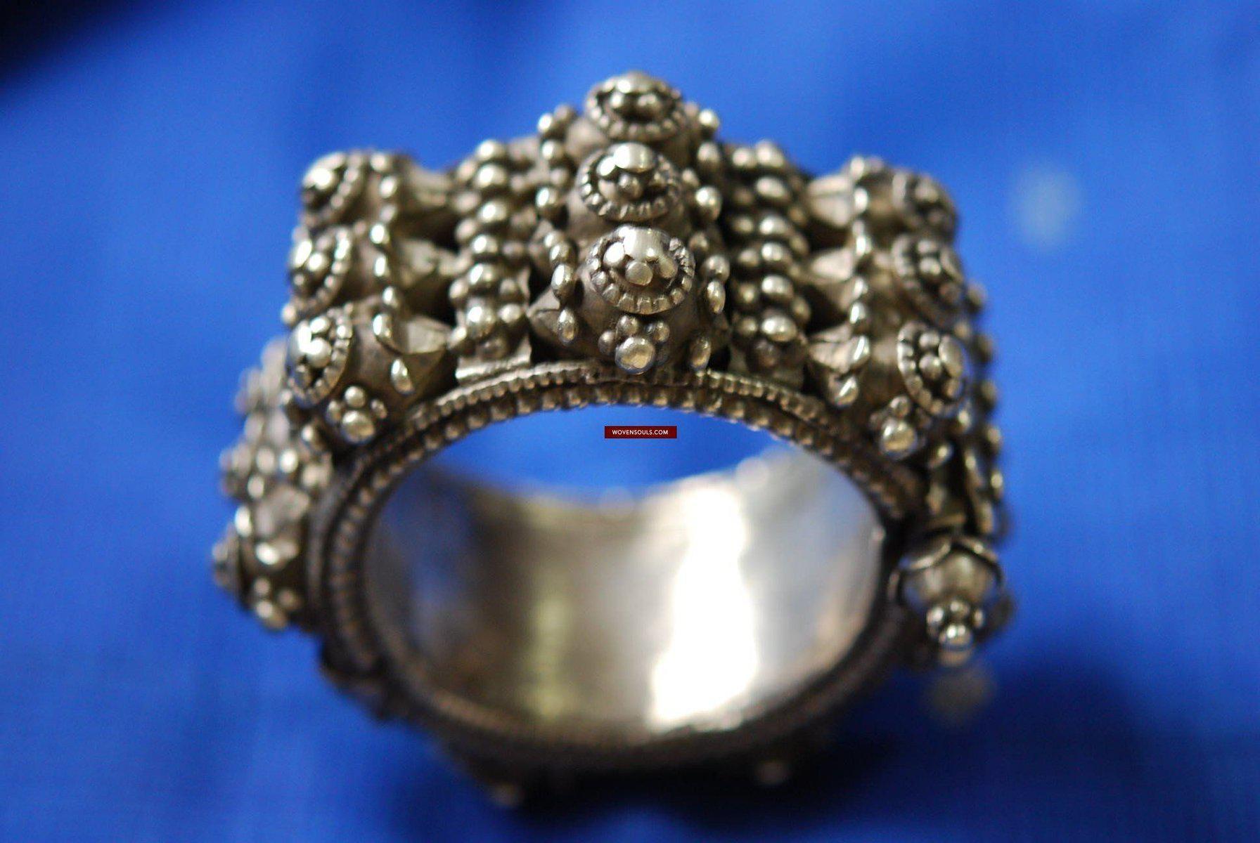 328 Old Indian Silver Wrist Cuff Jewelry Ornament-WOVENSOULS-Antique-Vintage-Textiles-Art-Decor