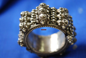 328 Old Indian Silver Wrist Cuff Jewelry Ornament-WOVENSOULS-Antique-Vintage-Textiles-Art-Decor