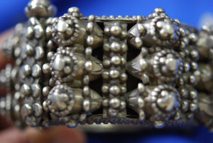 328 Old Indian Silver Wrist Cuff Jewelry Ornament-WOVENSOULS-Antique-Vintage-Textiles-Art-Decor