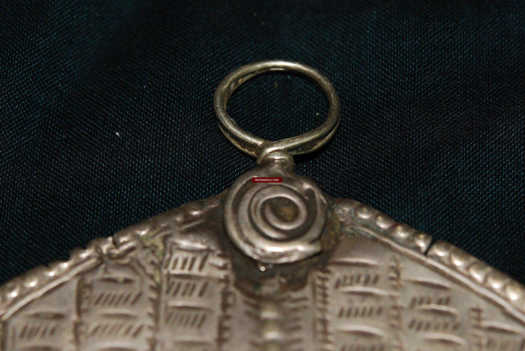 340 Vintage Silver Pendant - Tribal Ornament-WOVENSOULS-Antique-Vintage-Textiles-Art-Decor