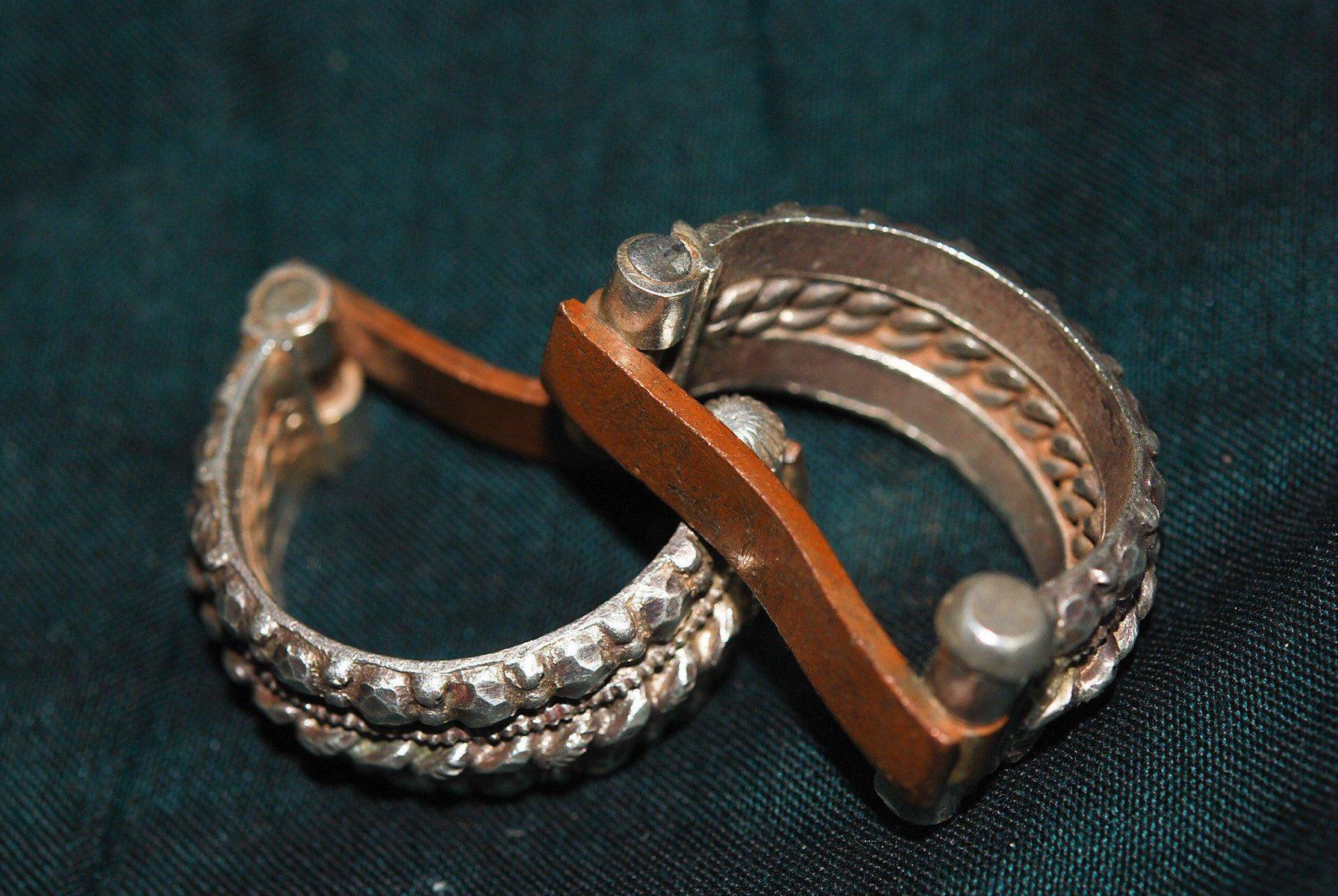 Antique Silver Hinged Bangle Bracelet w/Turquoise and Coral Stones India  Bangle | eBay