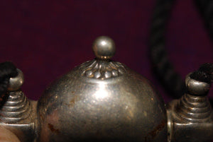 346 Old Silver Shaivite Pendant Ornament Indian Jewelry-WOVENSOULS-Antique-Vintage-Textiles-Art-Decor