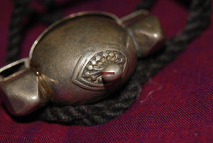 346 Old Silver Shaivite Pendant Ornament Indian Jewelry-WOVENSOULS-Antique-Vintage-Textiles-Art-Decor