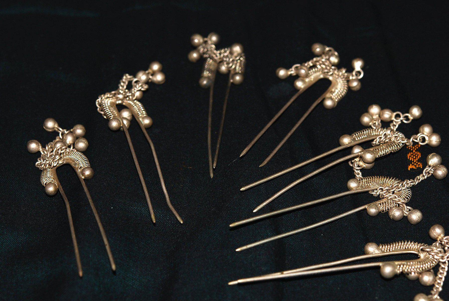 355 Silver Hairpins - Sold-WOVENSOULS-Antique-Vintage-Textiles-Art-Decor