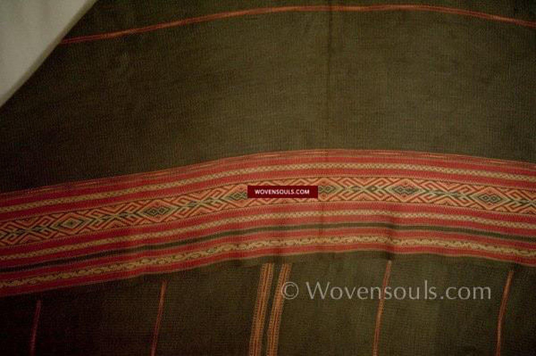 366 Old Hilltribe Weaving - Shawl / Cape-WOVENSOULS-Antique-Vintage-Textiles-Art-Decor