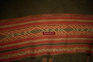 366 Old Hilltribe Weaving - Shawl / Cape-WOVENSOULS-Antique-Vintage-Textiles-Art-Decor