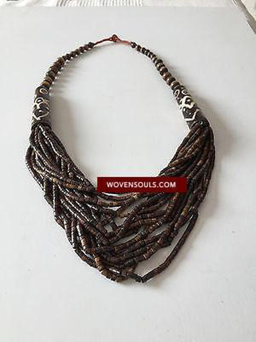 385 Antique Mizo Tribal Organic Necklace #3 - Rare-WOVENSOULS-Antique-Vintage-Textiles-Art-Decor