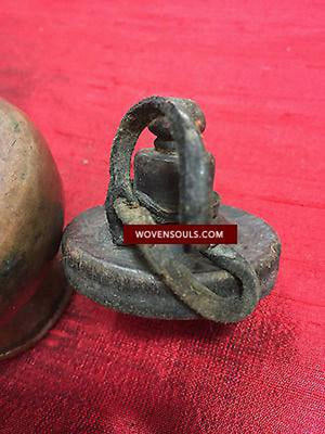 390 SOLD Antique Tibetan Lama's Pot - Rare Collectible from Tibet-WOVENSOULS-Antique-Vintage-Textiles-Art-Decor