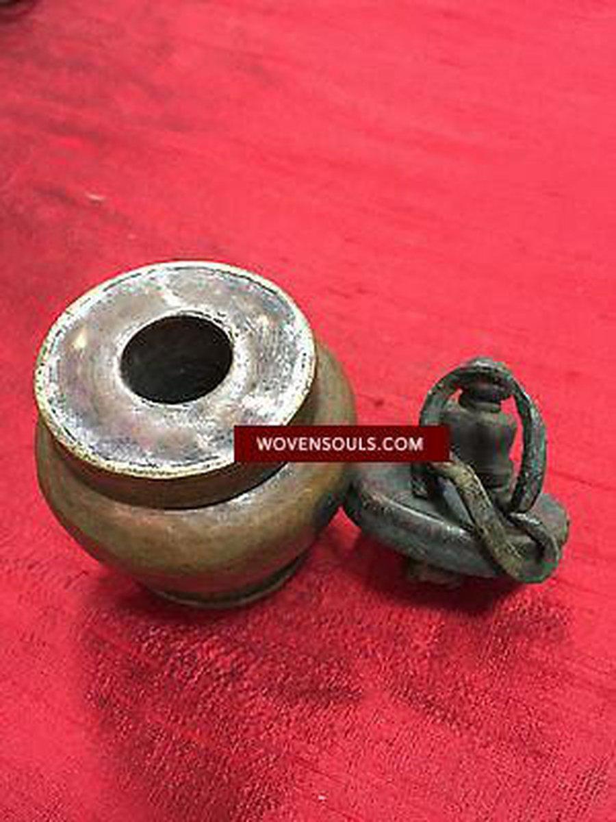 390 SOLD Antique Tibetan Lama's Pot - Rare Collectible from Tibet-WOVENSOULS-Antique-Vintage-Textiles-Art-Decor