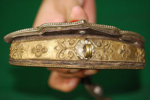 391 Old Tibetan Silver Decorated Purse-WOVENSOULS-Antique-Vintage-Textiles-Art-Decor