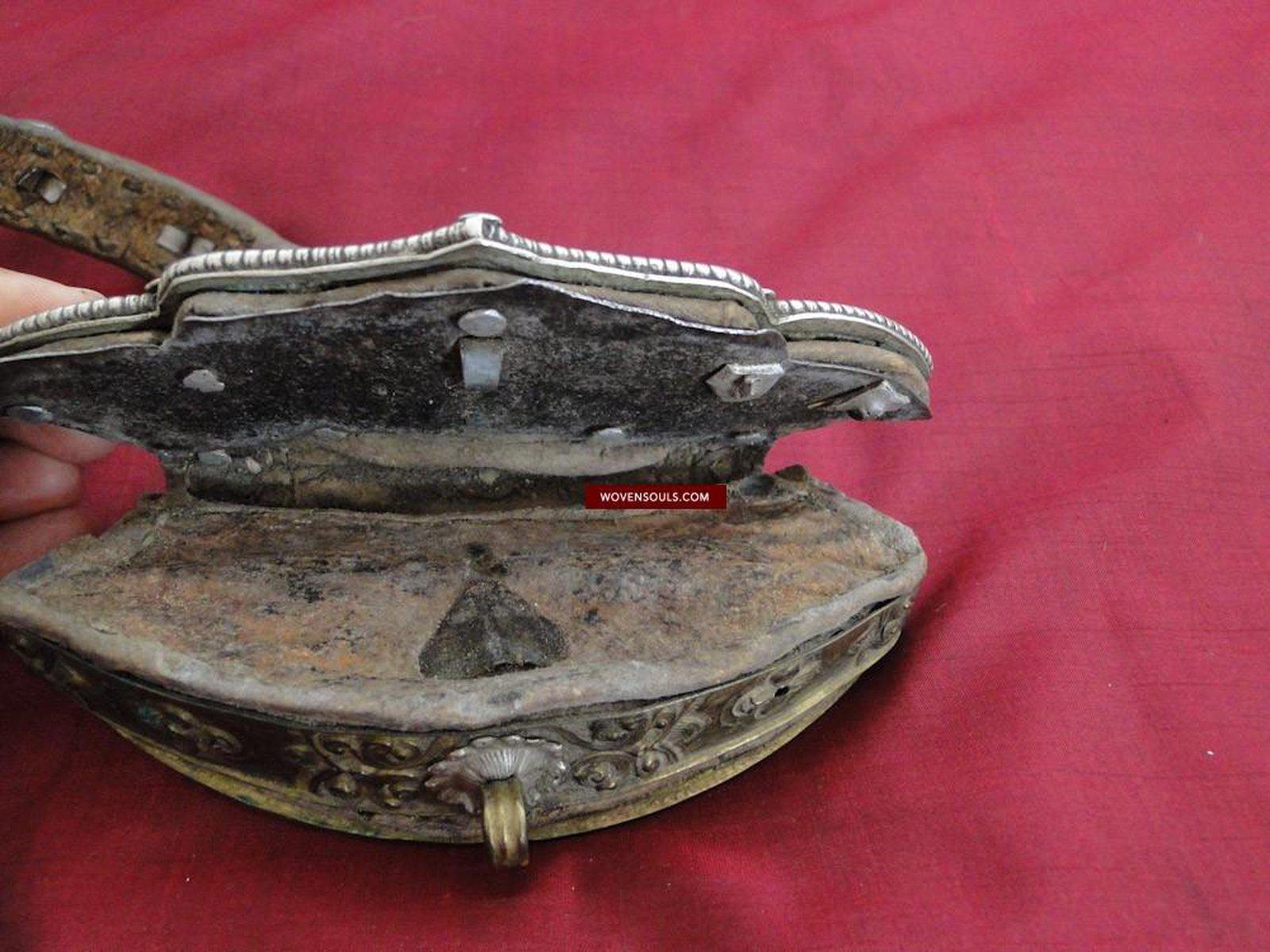 391 Old Tibetan Silver Decorated Purse-WOVENSOULS-Antique-Vintage-Textiles-Art-Decor