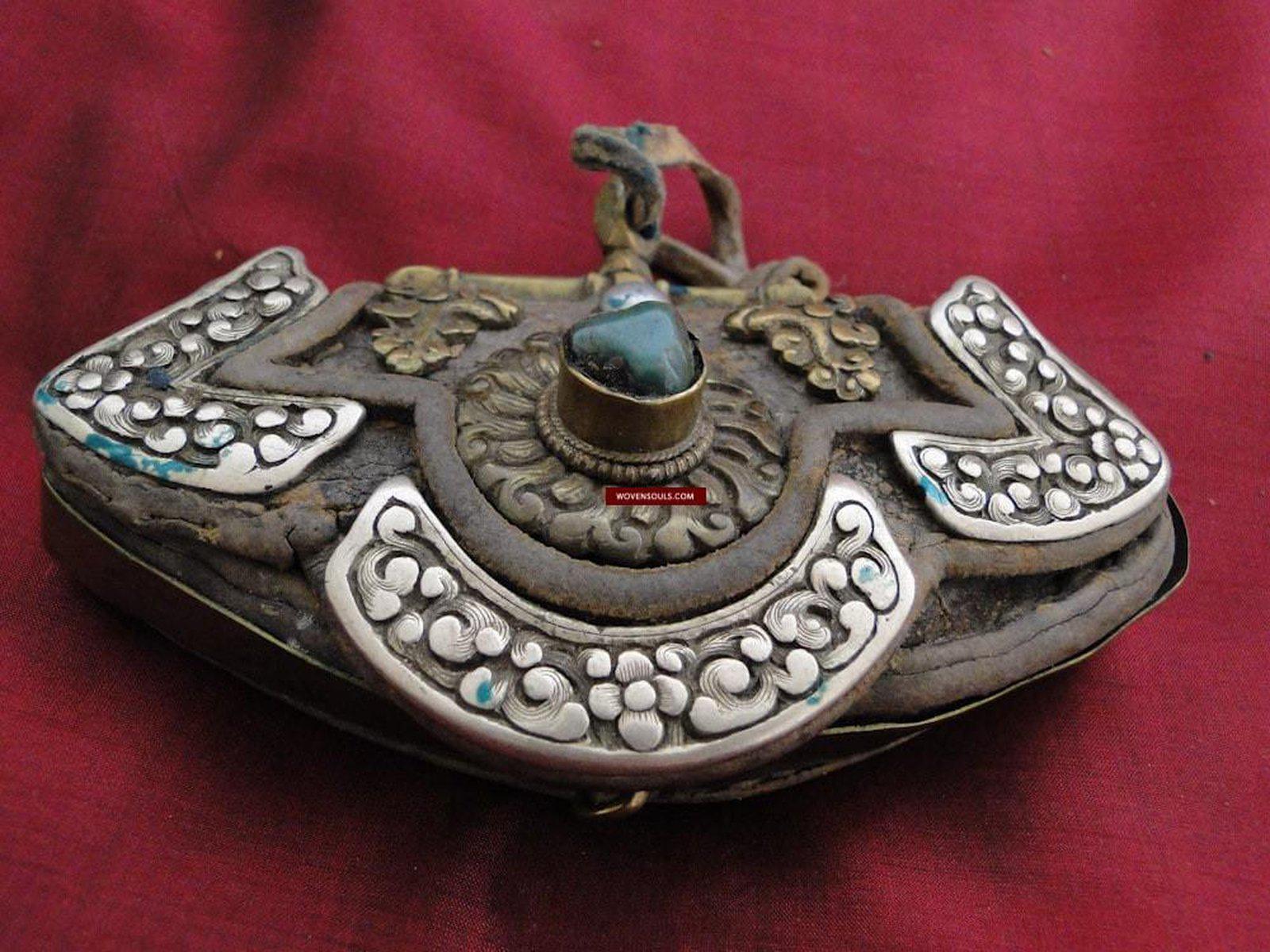 397 Antique Tibetan Purse-WOVENSOULS-Antique-Vintage-Textiles-Art-Decor