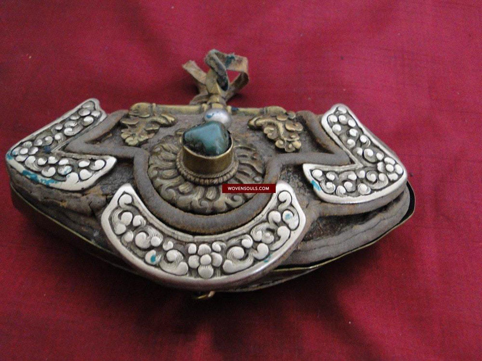 397 Antique Tibetan Purse-WOVENSOULS-Antique-Vintage-Textiles-Art-Decor