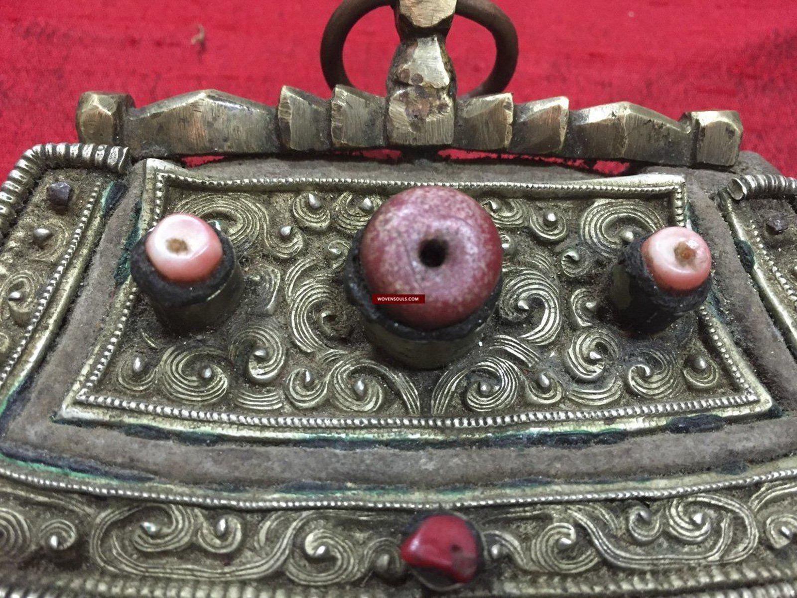 400 Antique Tibetan Purse Flint Lighter-WOVENSOULS-Antique-Vintage-Textiles-Art-Decor