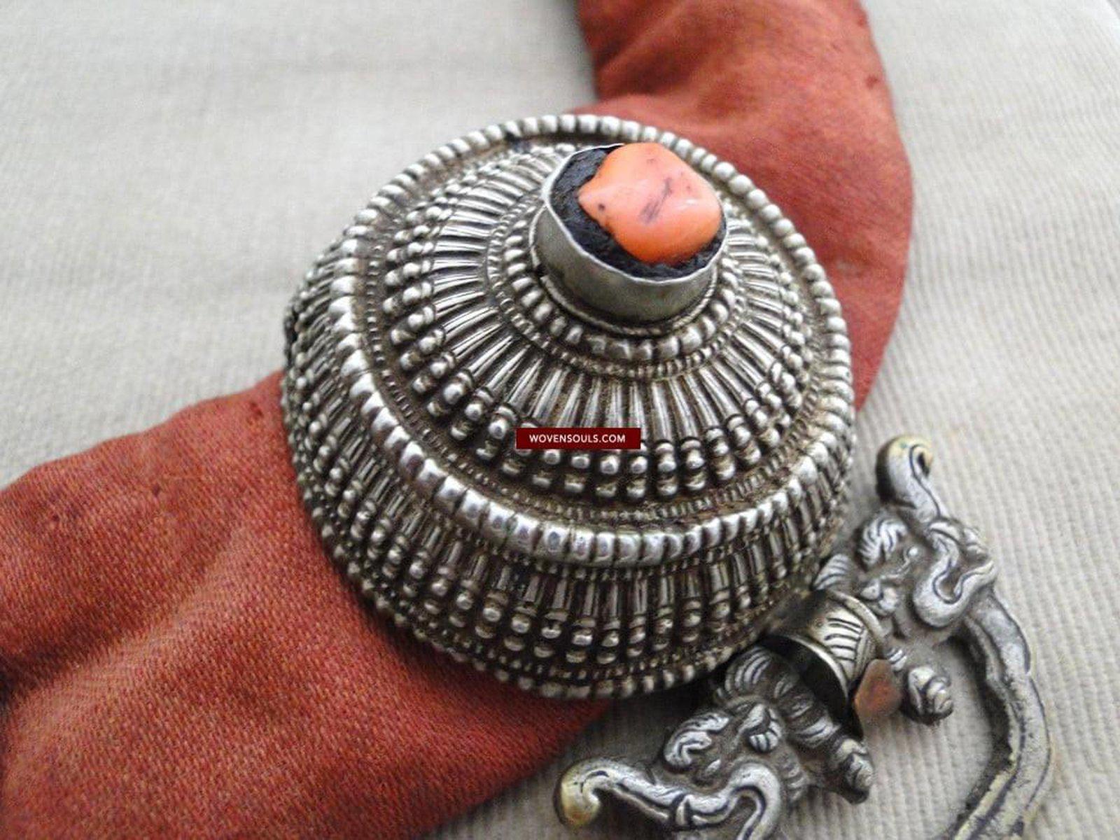 401 SOLD Vintage Tibetan Sash with Ornaments - WOVENSOULS Antique 