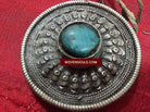 405 Antique Tibetan Hair Ornament Turquoise Studded-WOVENSOULS-Antique-Vintage-Textiles-Art-Decor