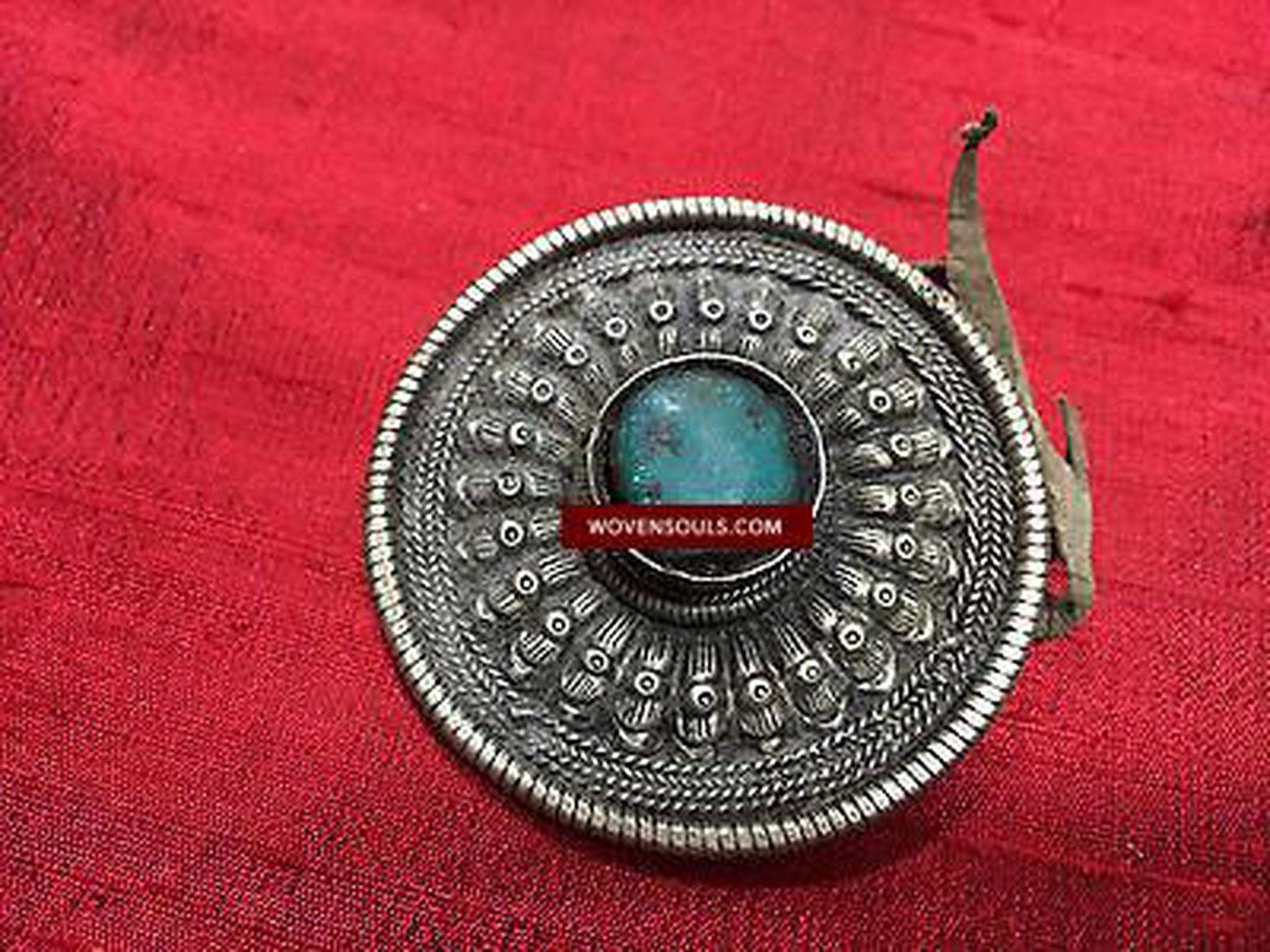 405 SOLD Antique Tibetan Hair Ornament Turquoise Studded 