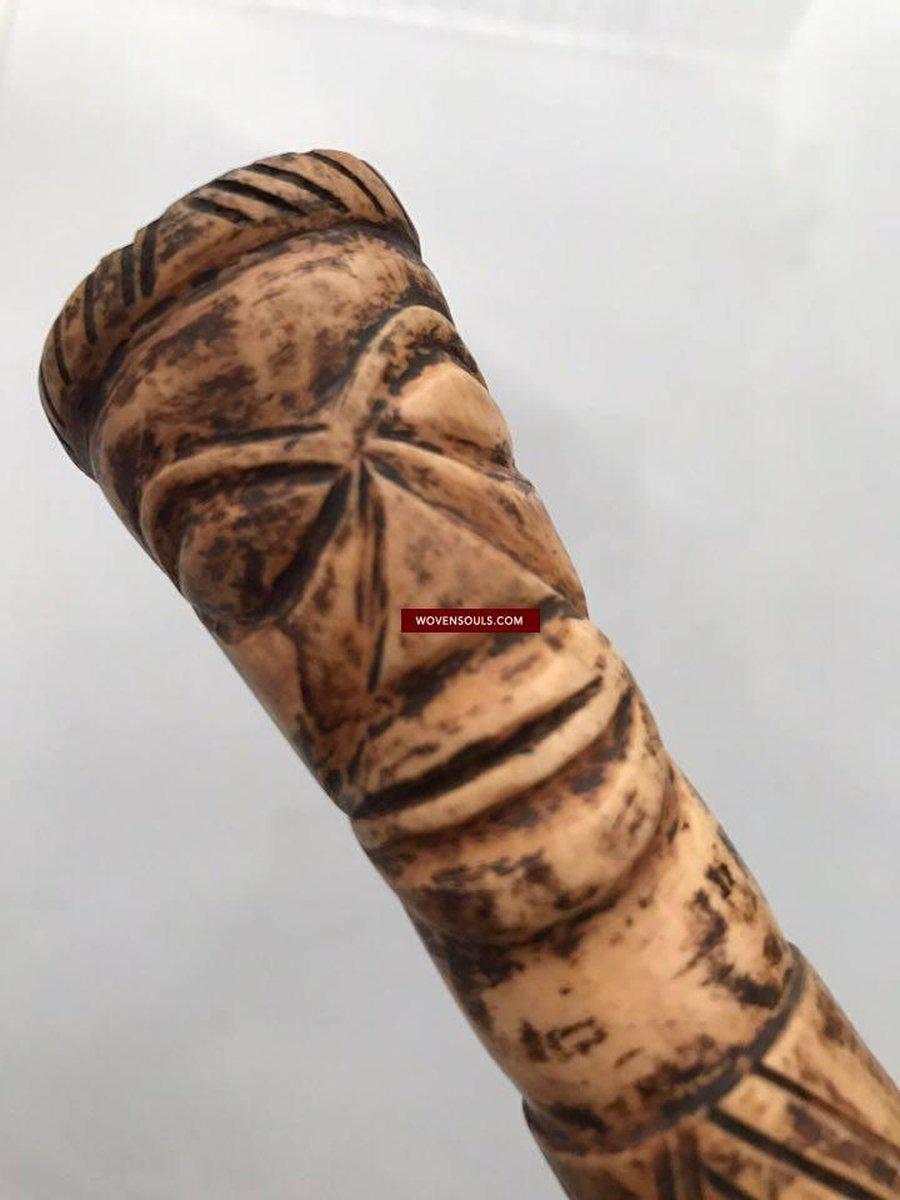 408 Old Smoking Pipe - Chillum - Cheelum from Nagaland-WOVENSOULS-Antique-Vintage-Textiles-Art-Decor