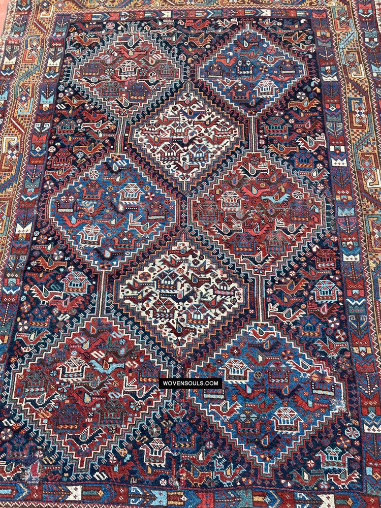 409 Antique Afshar Bird Rug - Gallery-2-WOVENSOULS Antique Textiles &amp; Art Gallery