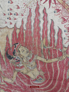 410 SOLD - Antique Balinese Ramayan Painting - Sita Burning Scene-WOVENSOULS-Antique-Vintage-Textiles-Art-Decor