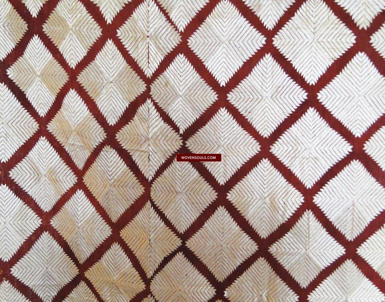 422 SOLD Old Chand Bagh Phulkari Silk Embroidery TExtile-WOVENSOULS-Antique-Vintage-Textiles-Art-Decor