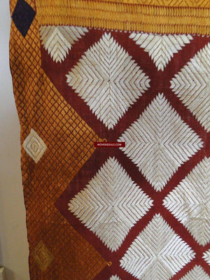 422 SOLD Old Chand Bagh Phulkari Silk Embroidery TExtile-WOVENSOULS-Antique-Vintage-Textiles-Art-Decor