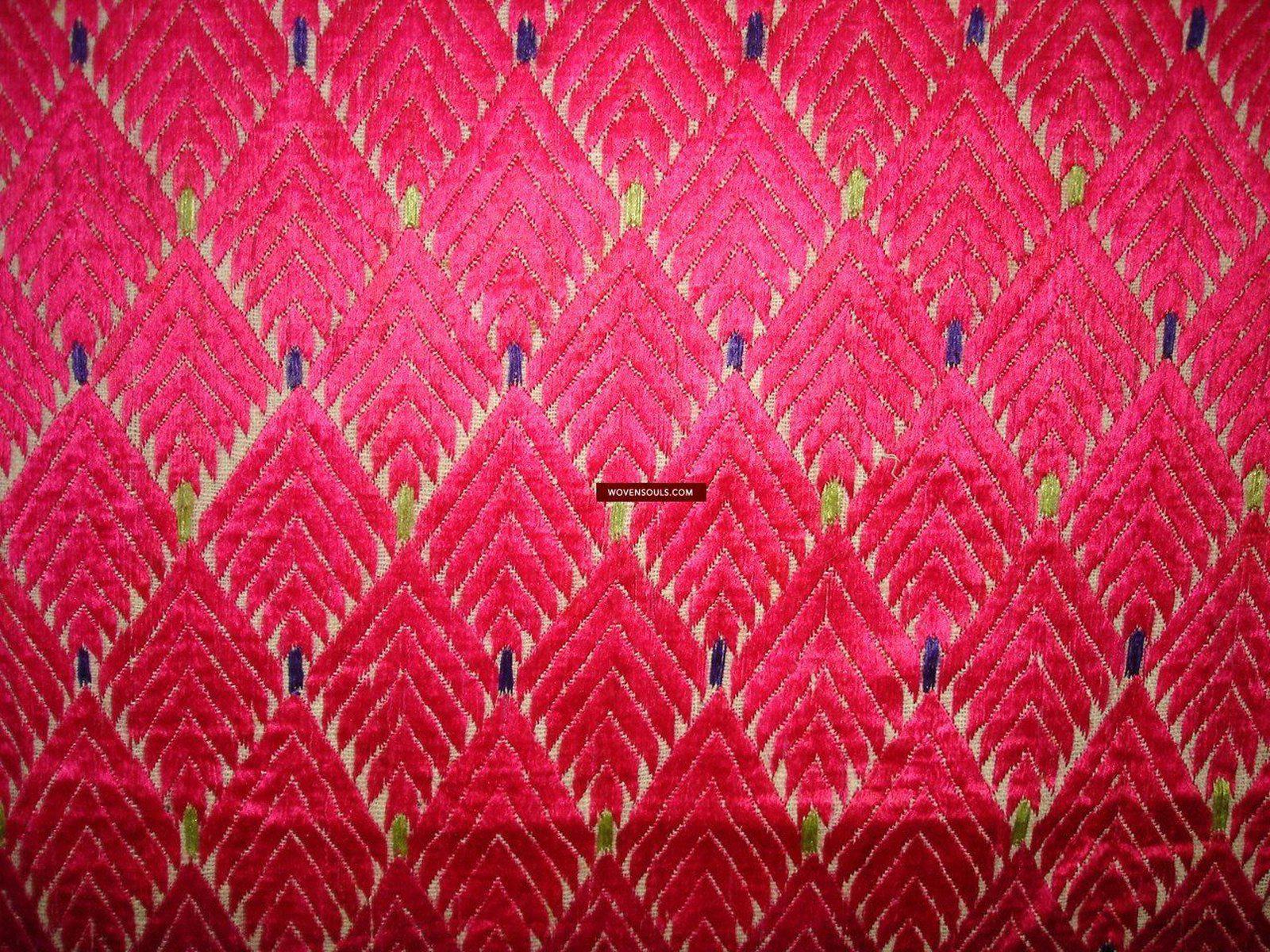 424 SOLD Pink Thirma Phulkari Bagh Silk Embroidery Textile-WOVENSOULS-Antique-Vintage-Textiles-Art-Decor