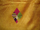 425 Golden Varida Bagh Phulkari Silk Textile-WOVENSOULS-Antique-Vintage-Textiles-Art-Decor