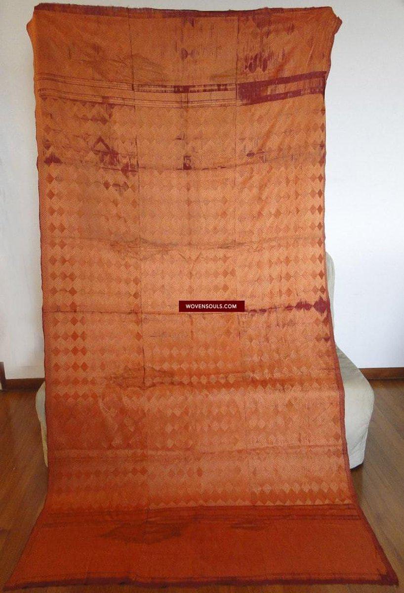 427 Damaged Rust Bagh Phulkari-WOVENSOULS-Antique-Vintage-Textiles-Art-Decor