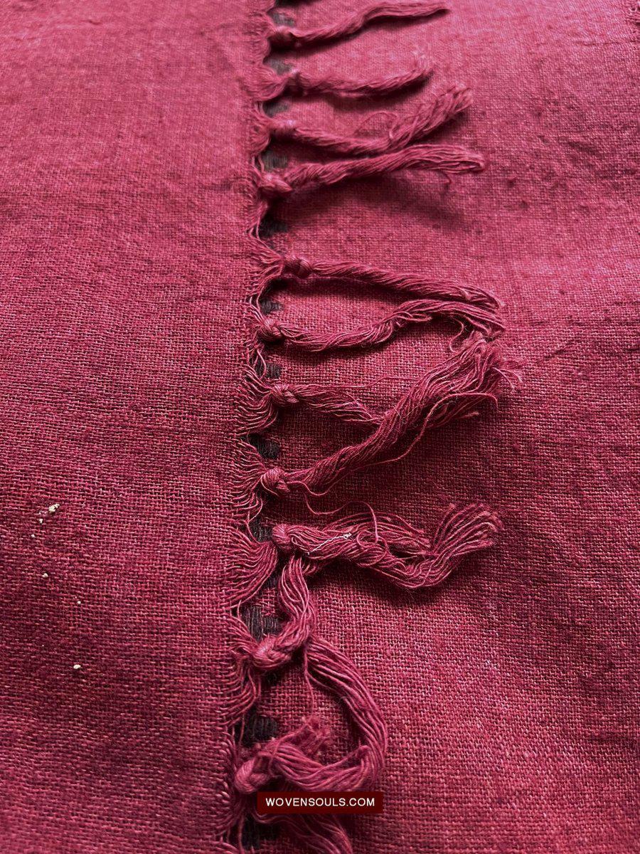 433-A Orissa Tribal Koraput Kotpad Stole Shawl - with Raw Silk-WOVENSOULS-Antique-Vintage-Textiles-Art-Decor