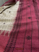 433-A Orissa Tribal Koraput Kotpad Stole Shawl - with Raw Silk-WOVENSOULS-Antique-Vintage-Textiles-Art-Decor