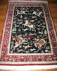 436 SOLD Silk Hunting Rug - Figurative Qum with Gorgeous Faces - Gallery-2-WOVENSOULS-Antique-Vintage-Textiles-Art-Decor