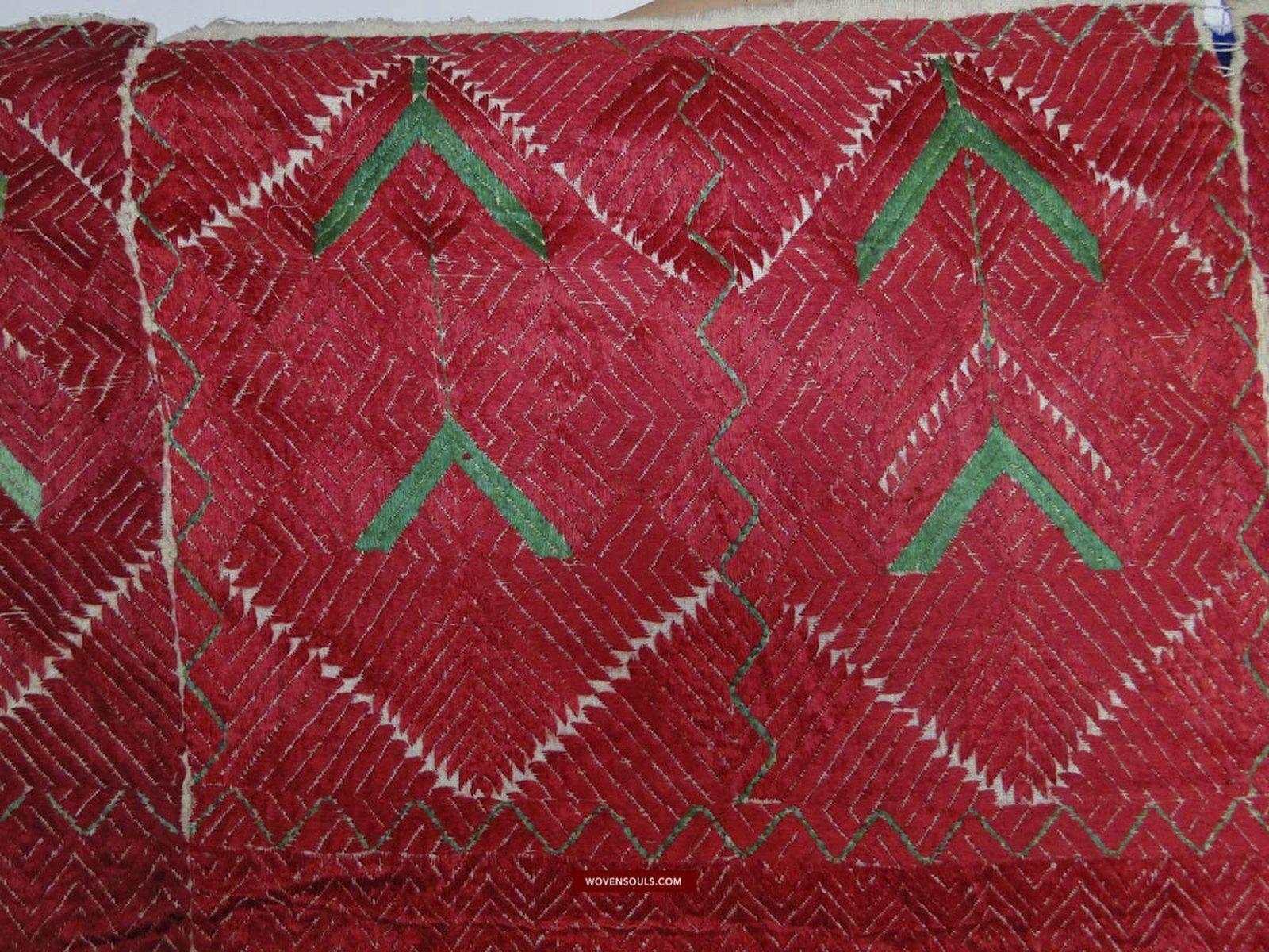 444 Thirma Bagh Phulkari Antique Indian Textile-WOVENSOULS-Antique-Vintage-Textiles-Art-Decor