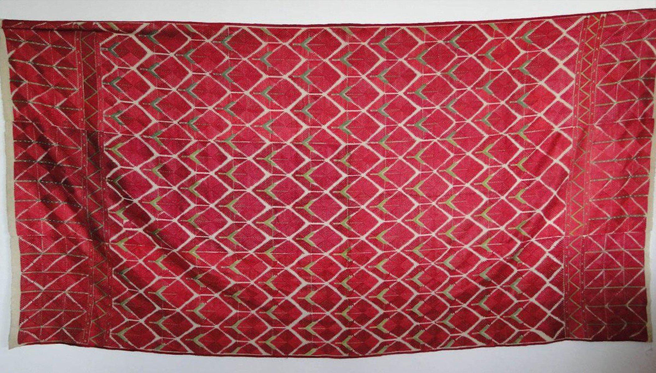 446 Superb Antique Thirma Bagh Phulkari Textile-WOVENSOULS-Antique-Vintage-Textiles-Art-Decor