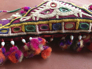 453 SOLD Vintage Indian Tribal Embroidery Textile Art on Handmade Child's Toy-WOVENSOULS-Antique-Vintage-Textiles-Art-Decor