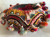 456 SOLD Vintage Indhoni Embroidered Pot Holder-WOVENSOULS-Antique-Vintage-Textiles-Art-Decor