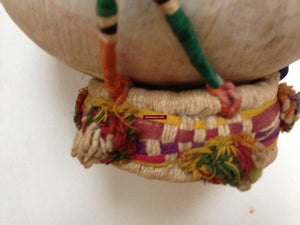 457 Old Hanging Indhoni Embroidered Butter Pot Holder-WOVENSOULS-Antique-Vintage-Textiles-Art-Decor