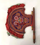 461 SOLD - Vintage Embroidered Hand Fan-WOVENSOULS-Antique-Vintage-Textiles-Art-Decor