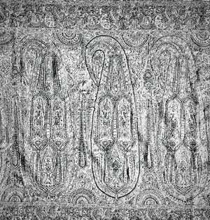 1393 Fragment de châle de pashmina du Cachemire antique